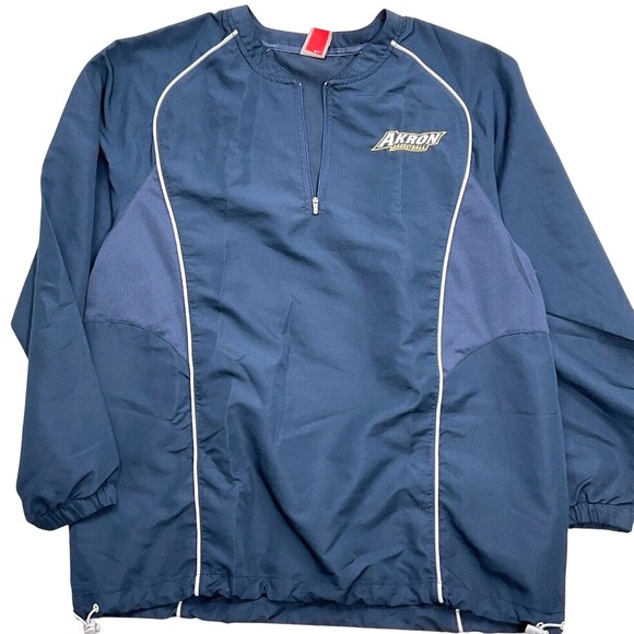 Nike Team Sweatshirt Men L Blue AKRON BASKETBALL Fit Dry 1/4 Zip Oversized‎ - Picture 1 of 9